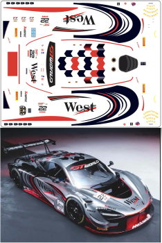 Decal 1:24  Mclaren 720s GT3 GT #22 WEST 2026 FFSFD1047v15